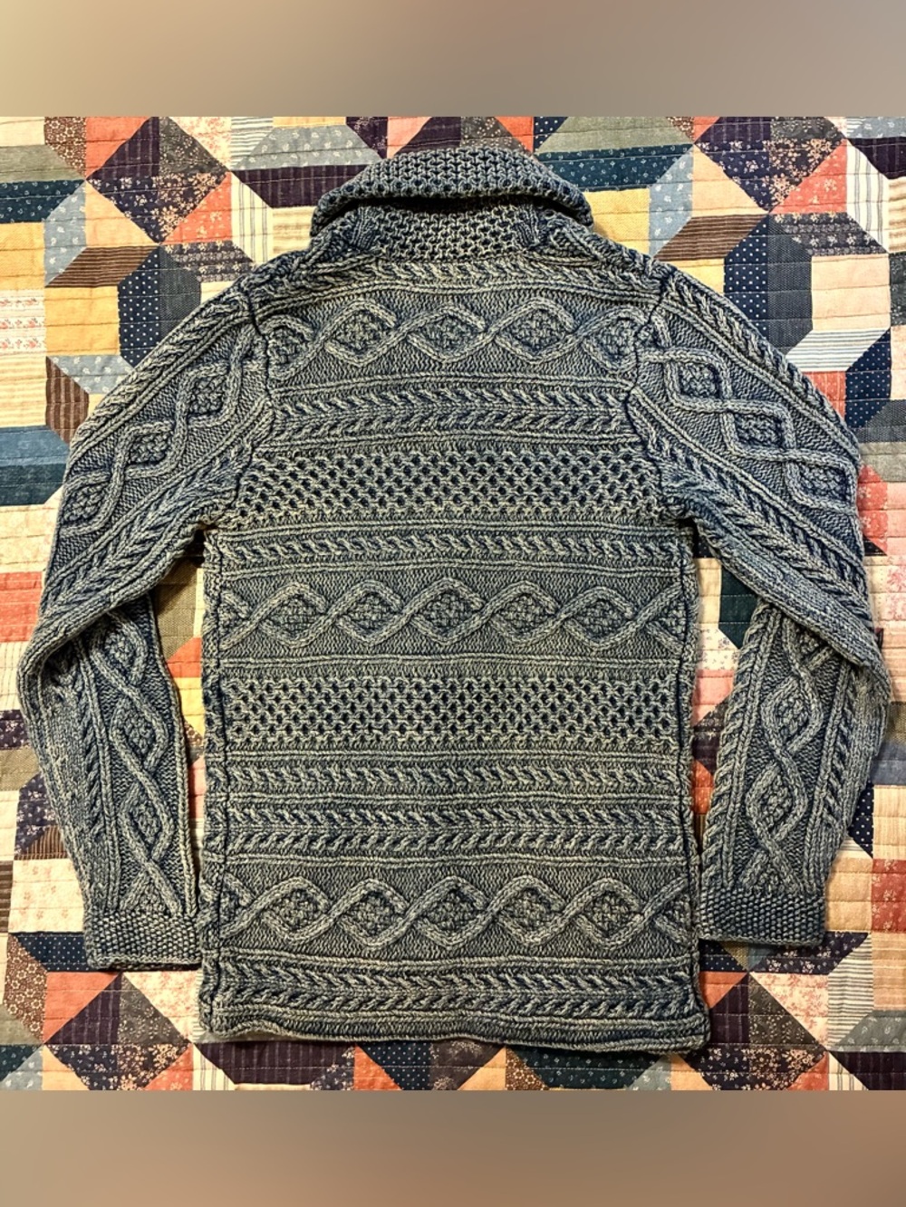 DOUBLE RL RALPH LAUREN RRL INDIGO COTTON SWEATER- WOMEN’S SIZE 2 - Picture 11 of 11